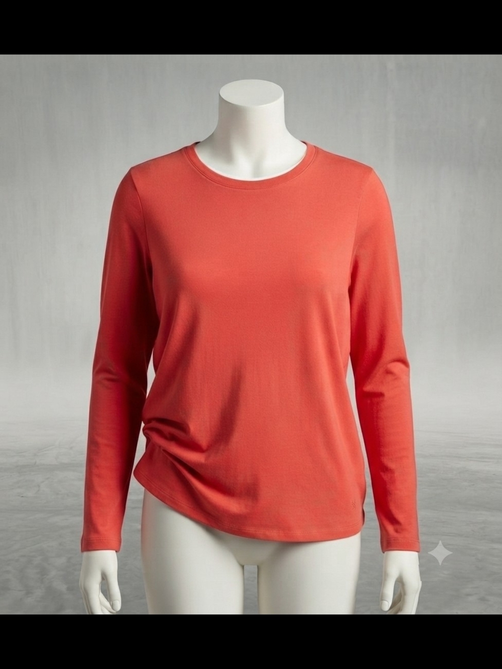 Isaac Mizrahi Red Long-Sleeve Crewneck Top